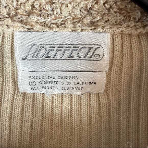Vintage 90’ Side effects Cream Textured Women's Sweater, cardigan - Picture 8 of 14